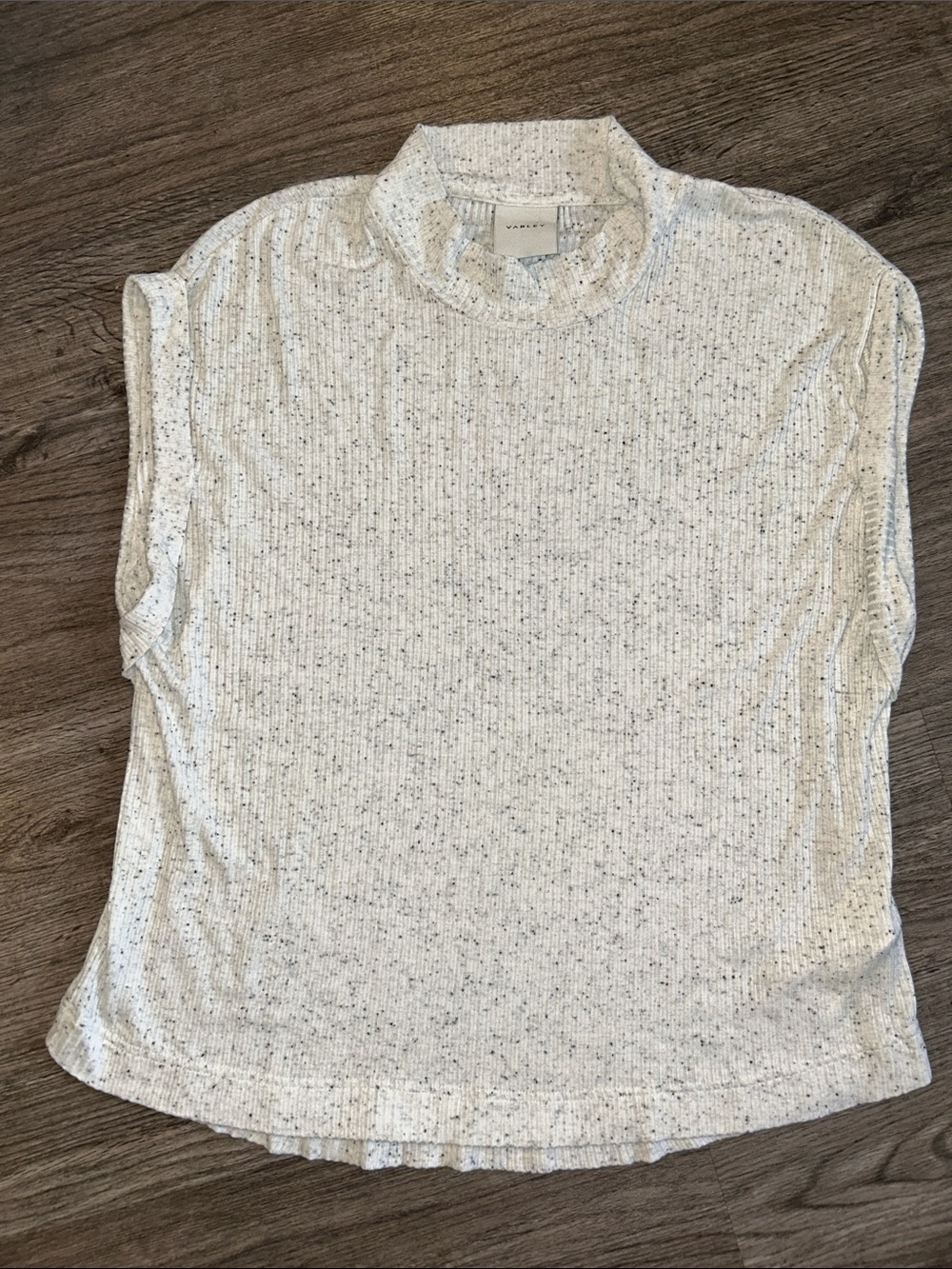 Varley Durant Loose Fit Tee Fleck Rib Cream Short Sleeve Large - Picture 2 of 9